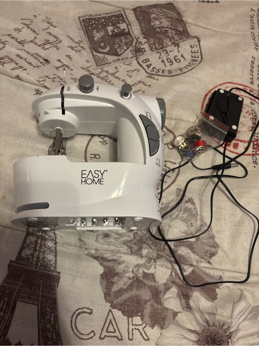 Easy Home Compact White Handheld Sewing Machine